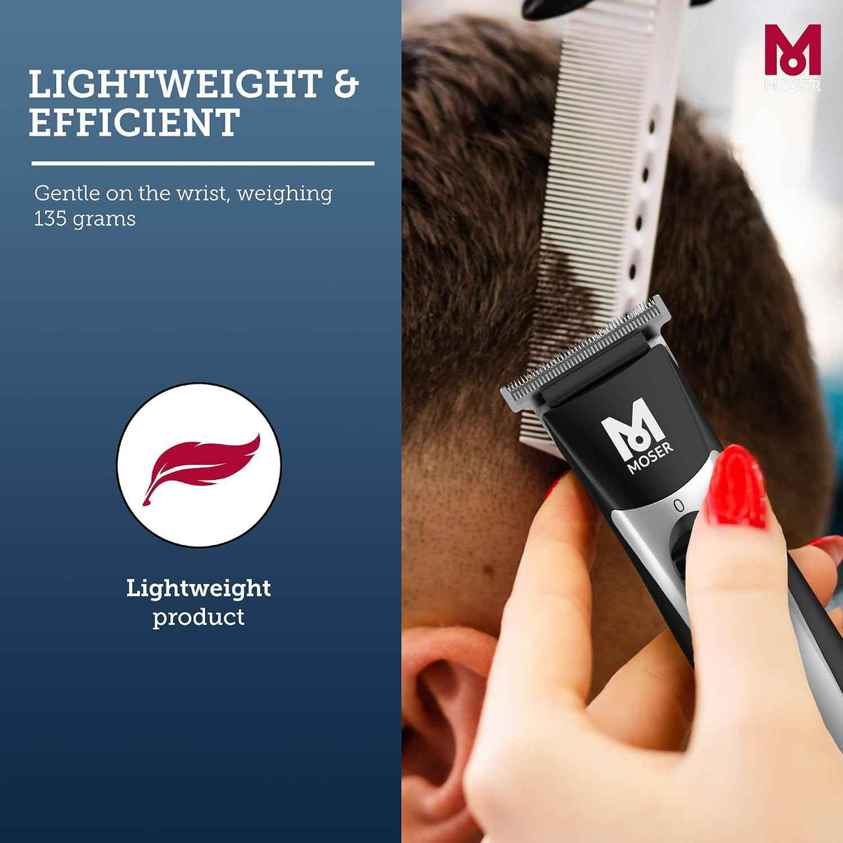 Moser T-Cut Professional Cordless Trimmer – 40mm T-Blade, Made in Germany, 60-Min Runtime | UAE