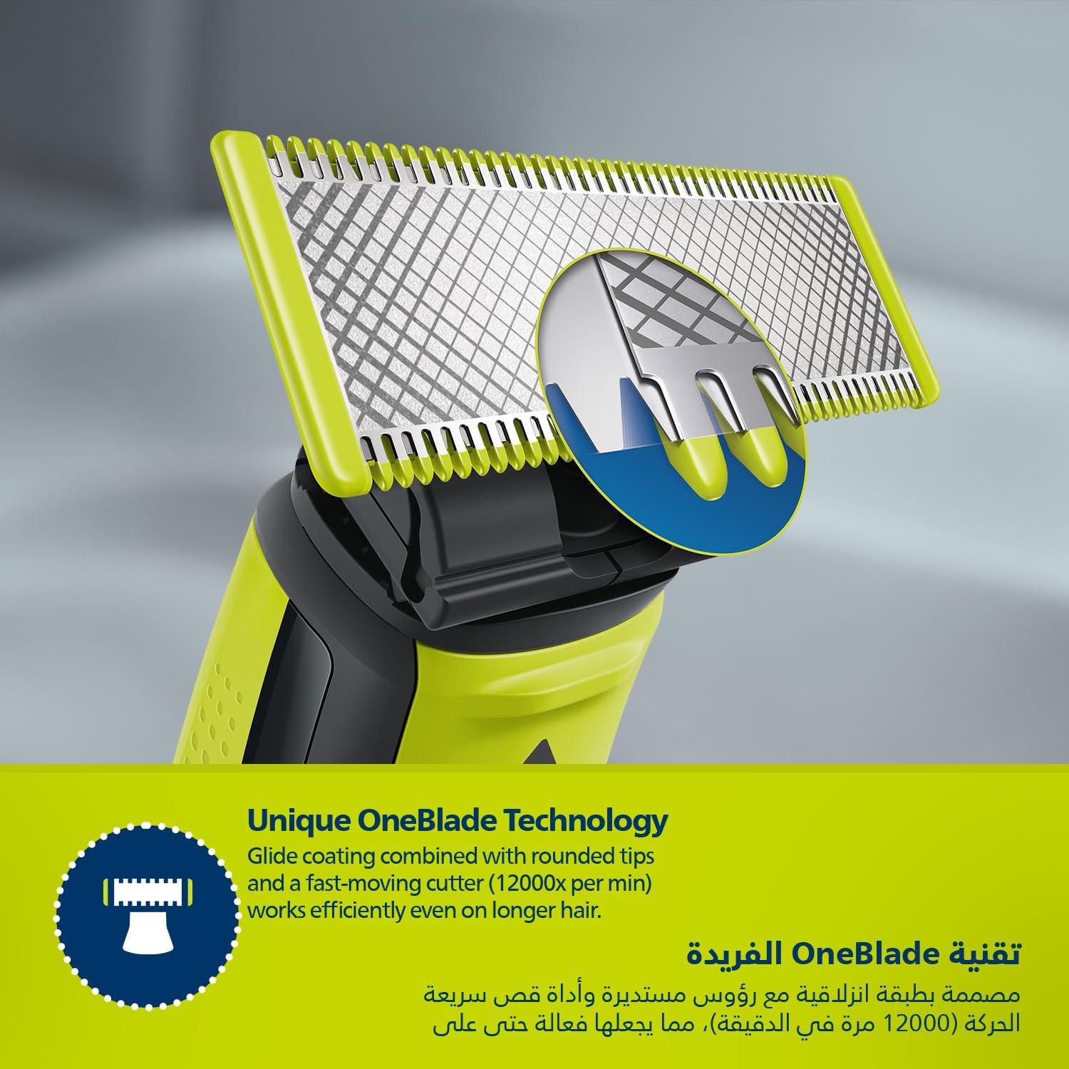 ماكينة OneBlade للوجه والجسم QP2824 من Philips | شفرة مزدوجة الجوانب | تقنية OneBlade الفريدة | 45 دقيقة من الاستخدام اللاسلكي | مقاومة للماء | أداة كهربائية لتشذيب وحلاقة اللحية