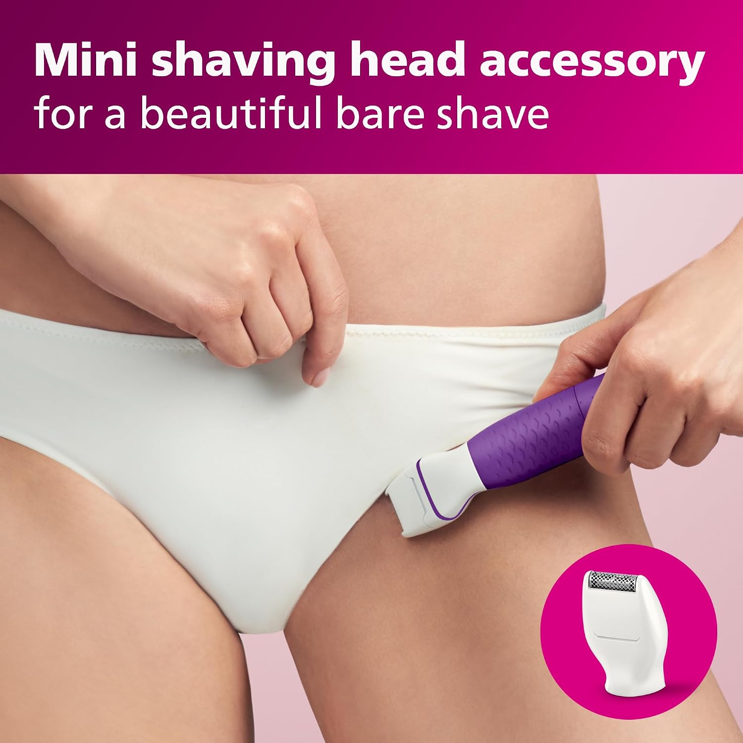 Philips Beauty Bikini Genie Cordless Trimmer for Bikini Line Hair Removal, with Shaving Head and Comb, BRT383/50
