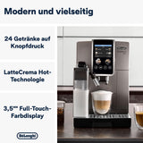 De'Longhi Coffee Machine DINAMICA PLUS Automatic Machine Coffee Machine, Automatic Milk Frother Hot Cream, Espresso and Cappuccino, Color Display, ECAM380.95.TB