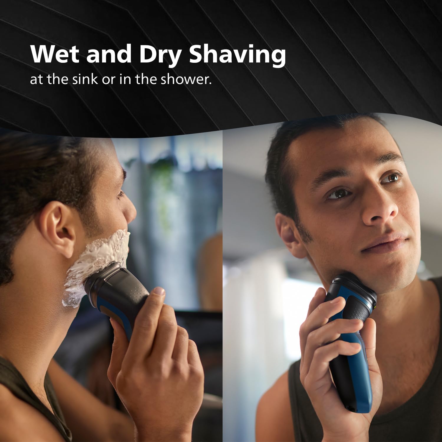 Philips Men's Electric Shaver, Wet and Dry Shaving, 3D Floating Heads, 27 Self-Sharpening Blades, Cordless, Waterproof S1151/03 (New Model)