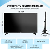 Nikai 32 Inch Smart LED TV | HD 1366 x 768 Resolution | Android TV with Wi-Fi & DLNA | Quad-Core Processor | 16W Speaker Power | 2x HDMI, 2x USB | Netflix, YouTube, Shahid