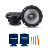 Alpine 6.5" R2 High-Resolution Speaker Bundle - A Pair of Pro-Series R2-S652 2-Way Component Speakers & a Pair of R2-S65 6.5" Coaxial Speakers