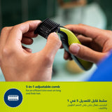 فيليبس OneBlade Pro ماكينة للوجه والجسم QP6542/10، للتشذيب والحلاقة مع مشط دقيق بـ 12 طولاً، مقاومة للماء، استخدام لاسلكي لمدة 90 دقيقة