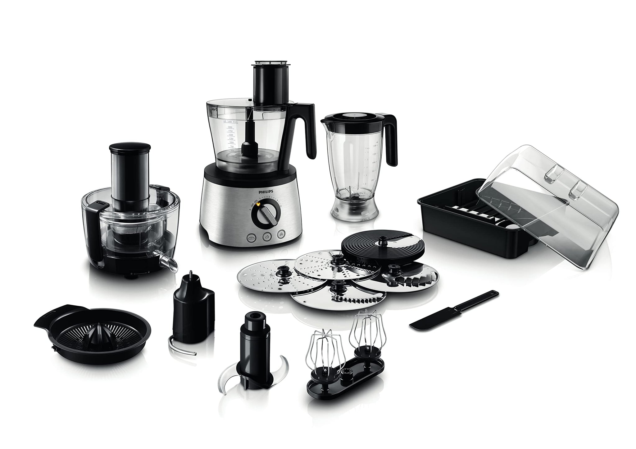 PHILIPS Avance Collection Multi- function Food Processor HR7778/01, 1300W, Compact 4in1 setup, 3.4L bowl with Stainless Steel Disc, 2.2L Blender