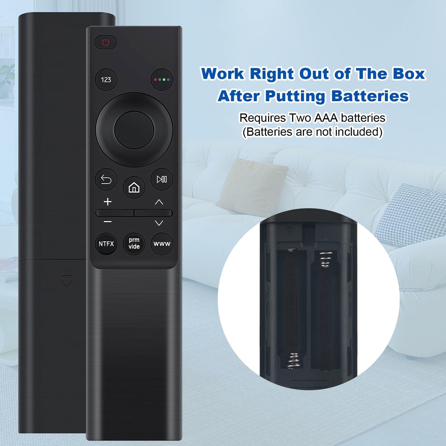 VINABTY BN59-01358D Replaced Remote Control fit for Samsung AU7000 UHD 4K Smart TV (2021) with Netflix Prime-Video Keys