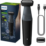 ماكينة تشذيب شعر الجسم BG7025/13 من Philips | أداة تشذيب الجسم والفخذين المقاومة للماء | أداة لحلاقة شعر الجسم، مشط قابل للتعديل بـ 5 إعدادات للطول | 80 دقيقة من الاستخدام اللاسلكي، حماية للبشرة