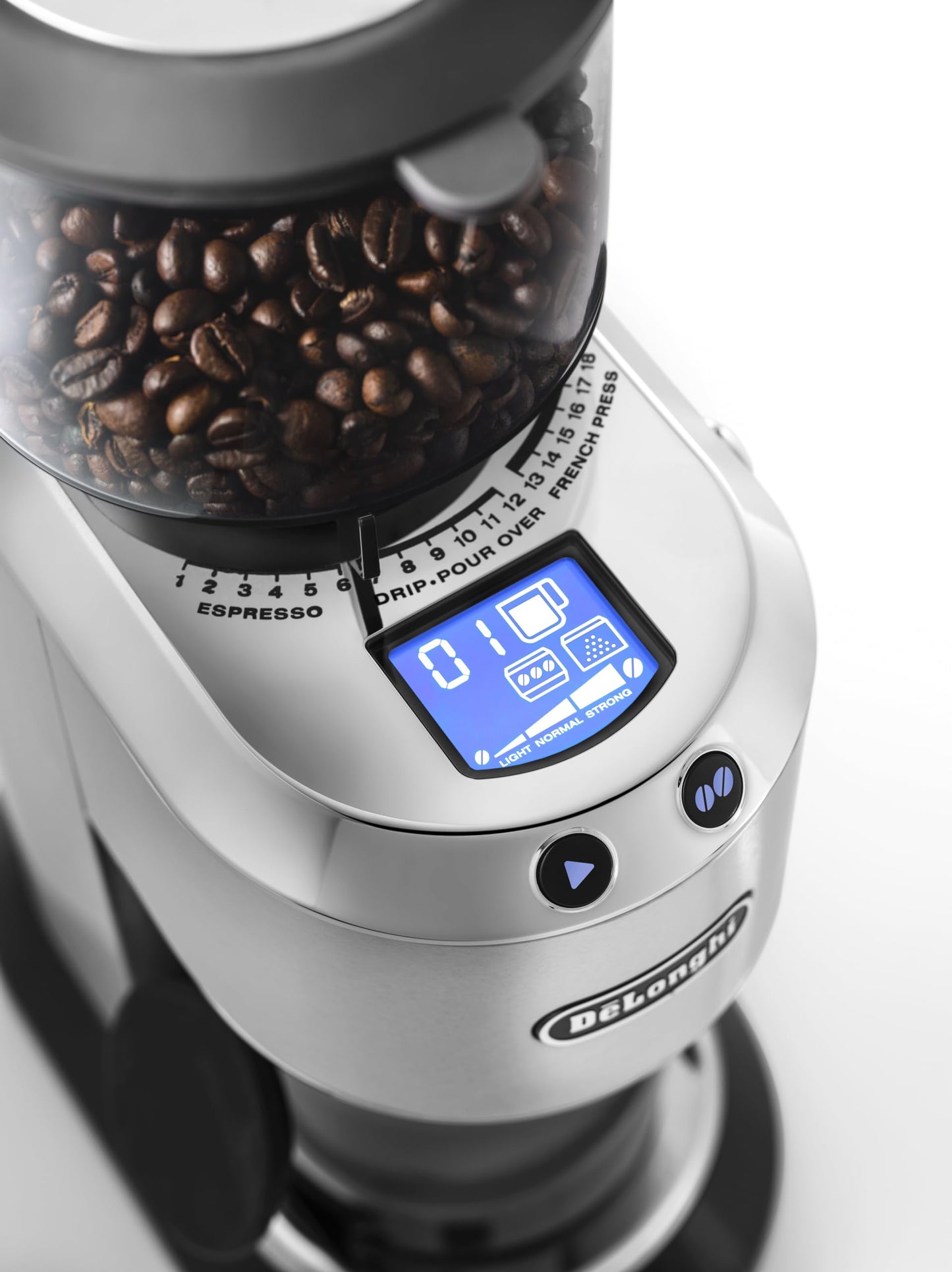 De'Longhi Stainless Steel Dedica Conial Burr Coffee Grinder KG521M