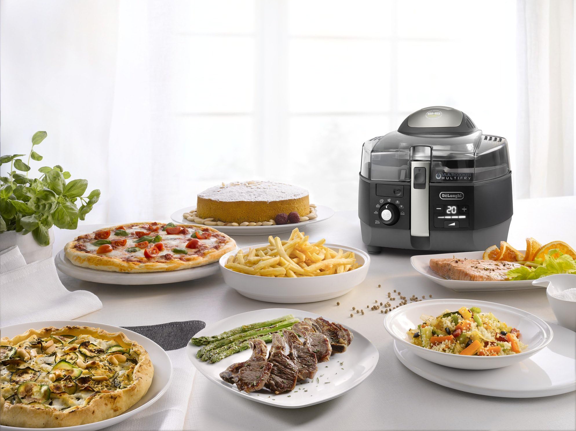 De'Longhi Multicooker and Hot Air Fryer Black, 220-230V 50/60Hz 2300W, ‎FH1396/1.BK