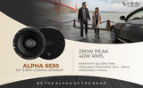 Infinity Car 3-Way Coaxial Speaker with Grille | Alpha 6530 | Peak Power - 290W | RMS Power - 40W | Wired 6.5 Inch 3-Way Coaxial Speaker (Black)
