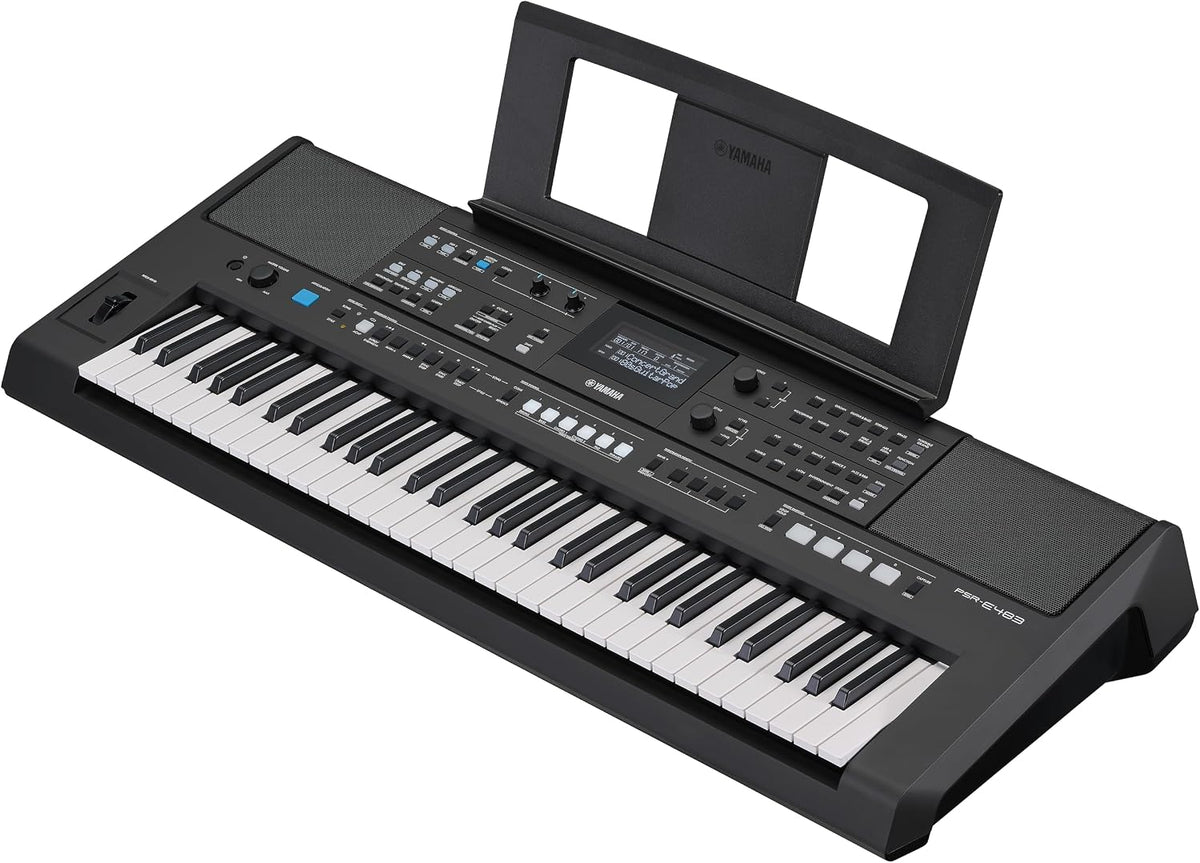 Yamaha PSR-E483 61-Key Touch-Sensitive Portable Keyboard with Sound, Music Rest and Power Adapter