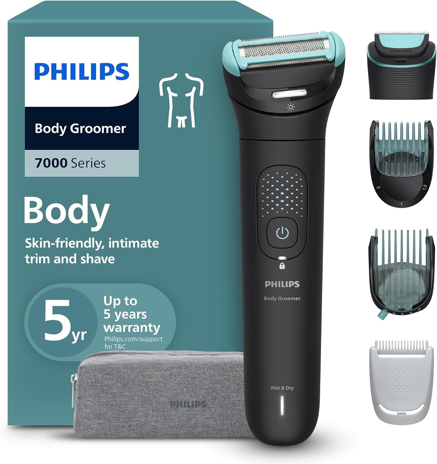 Philips All-in-One Trimmer MG7922/15 | 13-in-1 Face, Hair & Body Grooming | Precision Comb for Exact Styling | 120min Cordless, Showerproof