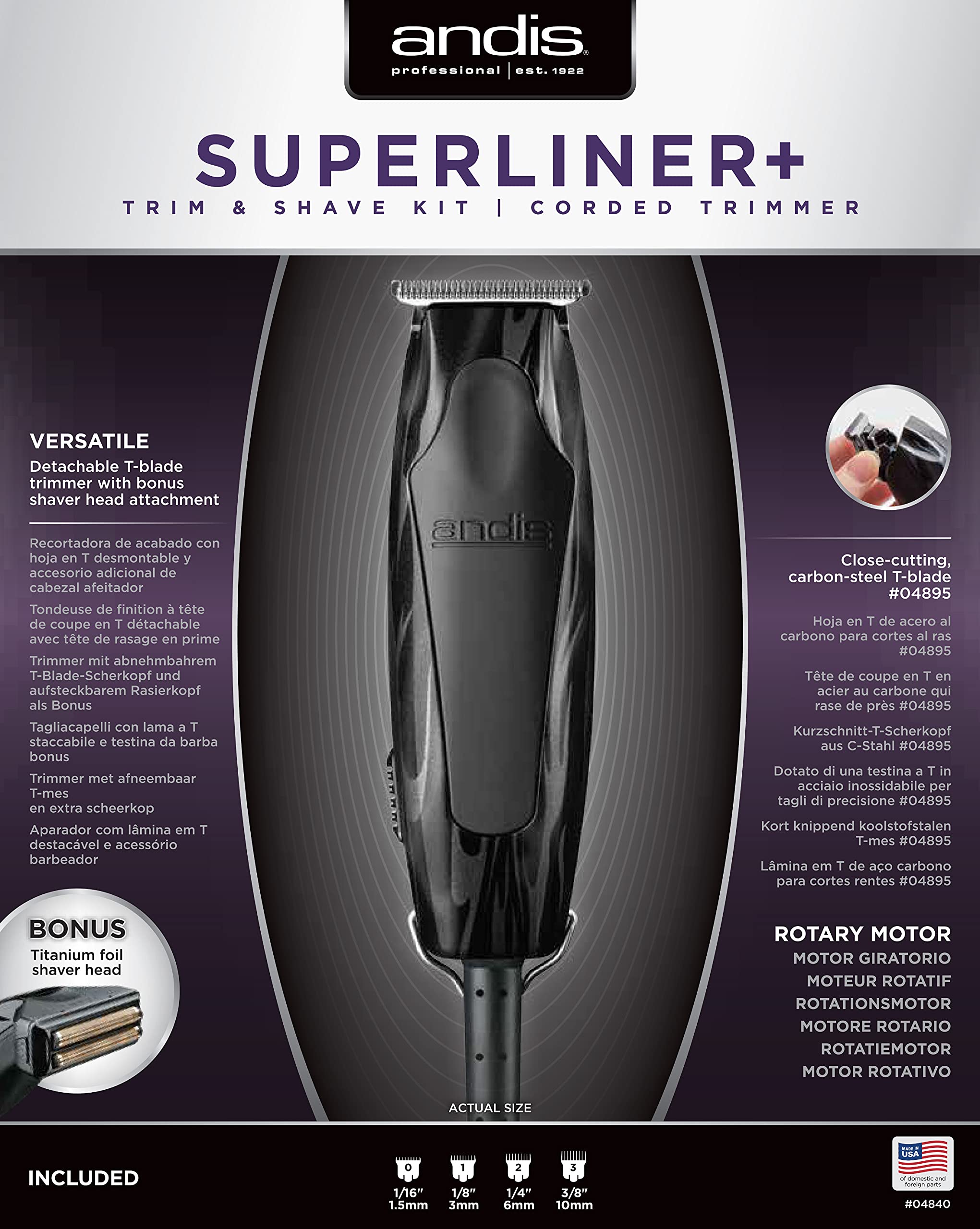 Andis Superliner Trimmer with Extra Close-Cutting T-Blade