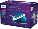Philips PerfectCare Compact Essential Steam Generator Iron - 2400W, 120g/min Continuous Steam, 1.3L, OptimalTEMP Technology, Blue/White - GC6815/26