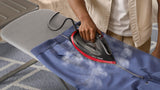 Philips Steam Iron 6000 Series - 2800W, 50g/min Continuous Steam, 220g Steam Boost, SteamGlide Plus Soleplate, 300ml Water Capacity, Black/Red - DST6130/46