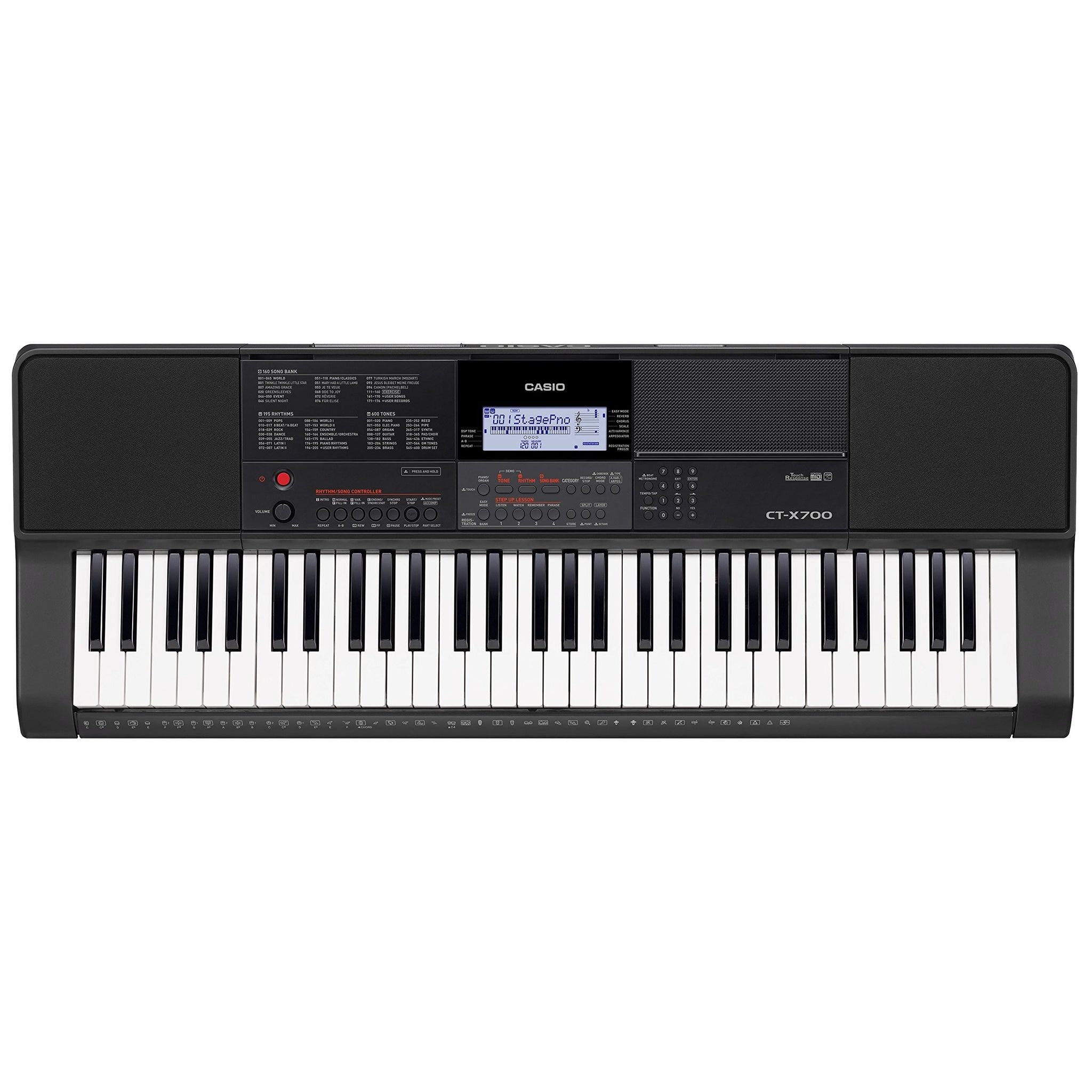 Casio CT-X700C5 Full Size High-Grade Touch Response Keyboard in Black