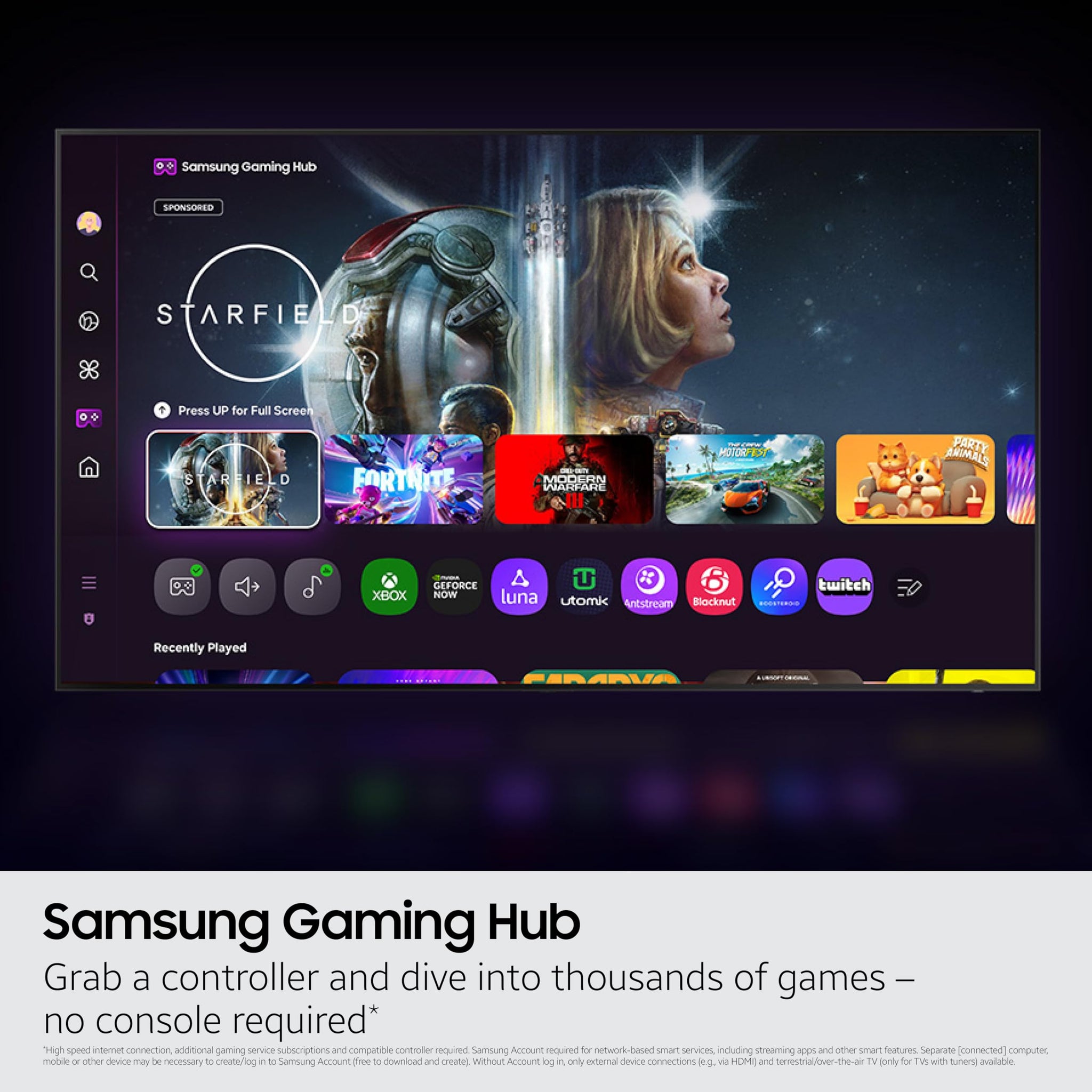 SAMSUNG 55 Inch Q7F QLED 4K Smart TV, Black