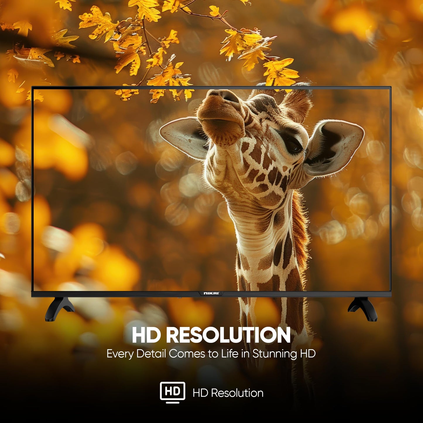 Nikai 32 Inch Smart LED TV | HD 1366 x 768 Resolution | Android TV with Wi-Fi & DLNA | Quad-Core Processor | 16W Speaker Power | 2x HDMI, 2x USB | Netflix, YouTube, Shahid