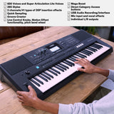 YAMAHA PSR-E473,61 KEYS PORTABLE KEYBOARD WITH POWER ADAPTOR, Black