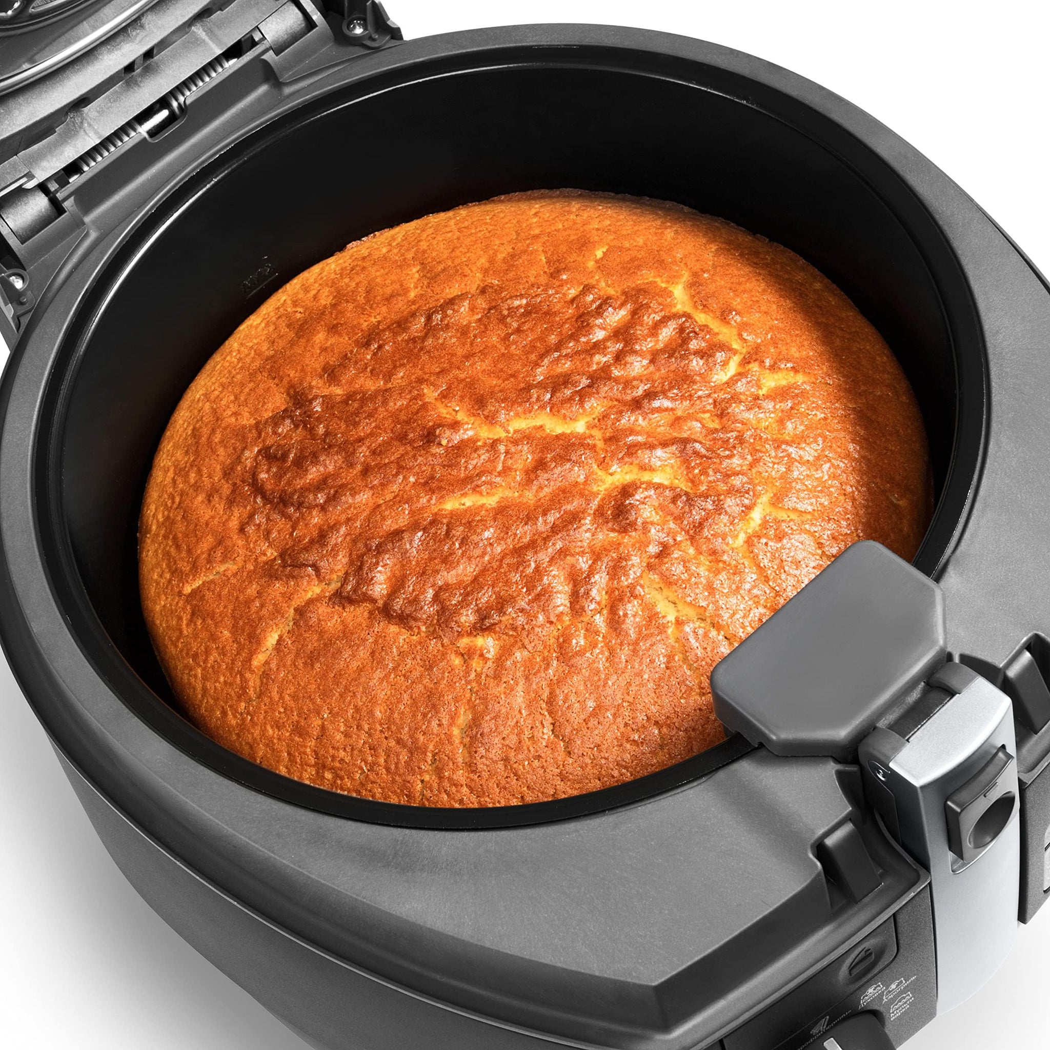 De'Longhi De'Longhi- Air Fryer, Multi Fry, Viewing Window, Adjustable Thermostat, Removable Timer, Multi Cooker Grilling, Broiling, Roast, Bake, Black & Grey, 2200 Watts, 1.5 Kg, FH1396/1.BK