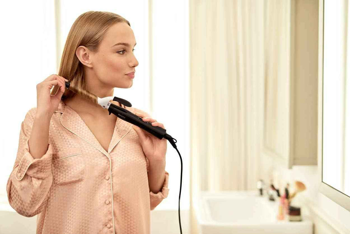 Philips Auto Curler BHB876/03 |Open barrel design for tangles free curls | Full Automatic Curler|3 Temperature modes | 3 Timer settings|Two smart curling guards| kertain ceramic coating