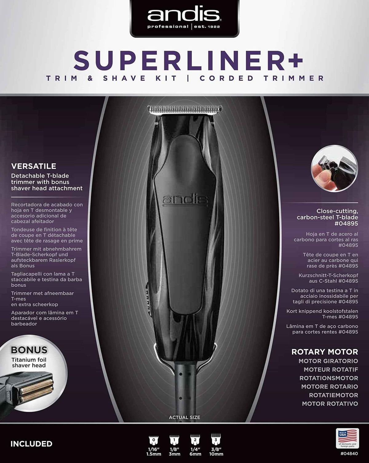 Andis Superliner Trimmer with Extra Close-Cutting T-Blade