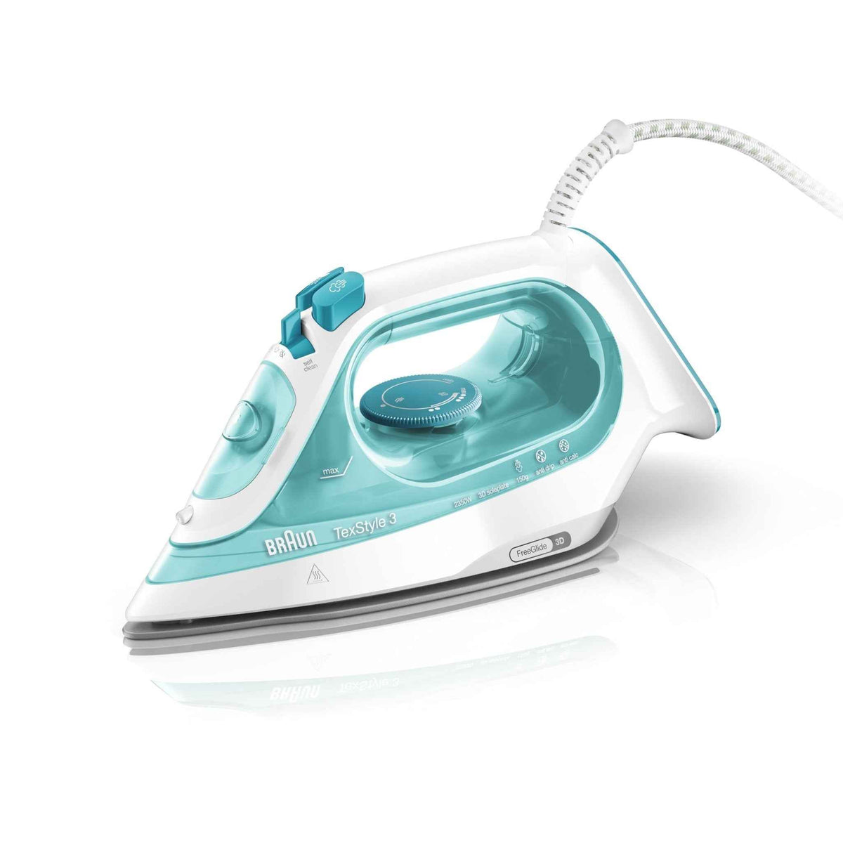 Braun Tex Style 3 Steam Iron, Turquoise, Si 3041 Gr."Min 1 year manufacturer warranty