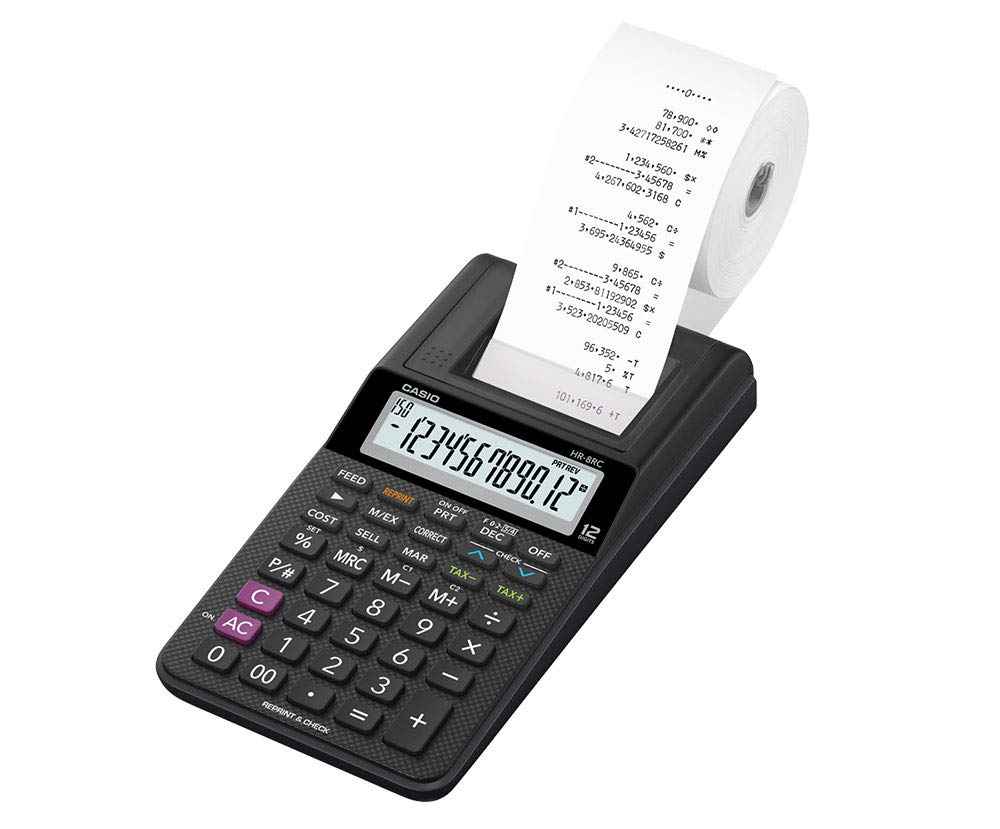 Casio Calculator with Printer, 12 Digits , Black