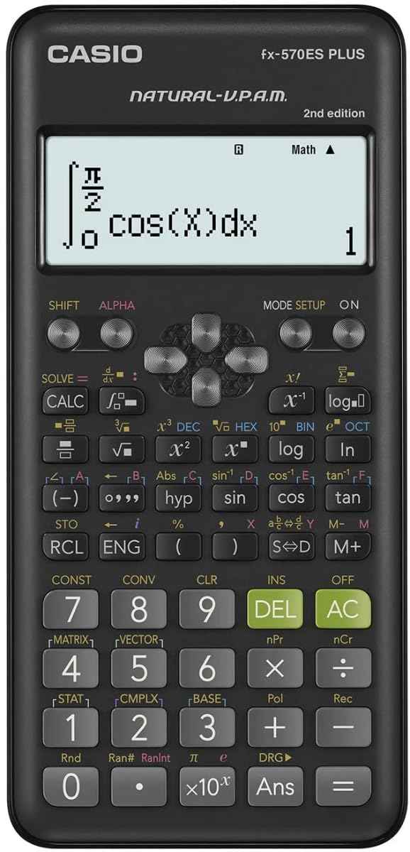 Casio Fx-570es Plus 2nd Edition 2-line Display Scientific Marix Vector Calculations Calculator with 417 Functions Limited Edition.…