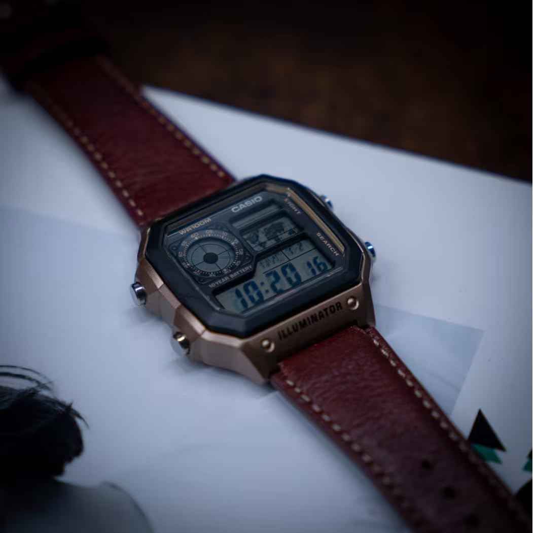 Casio Watch: Red AE-1200WHL-5AVDF