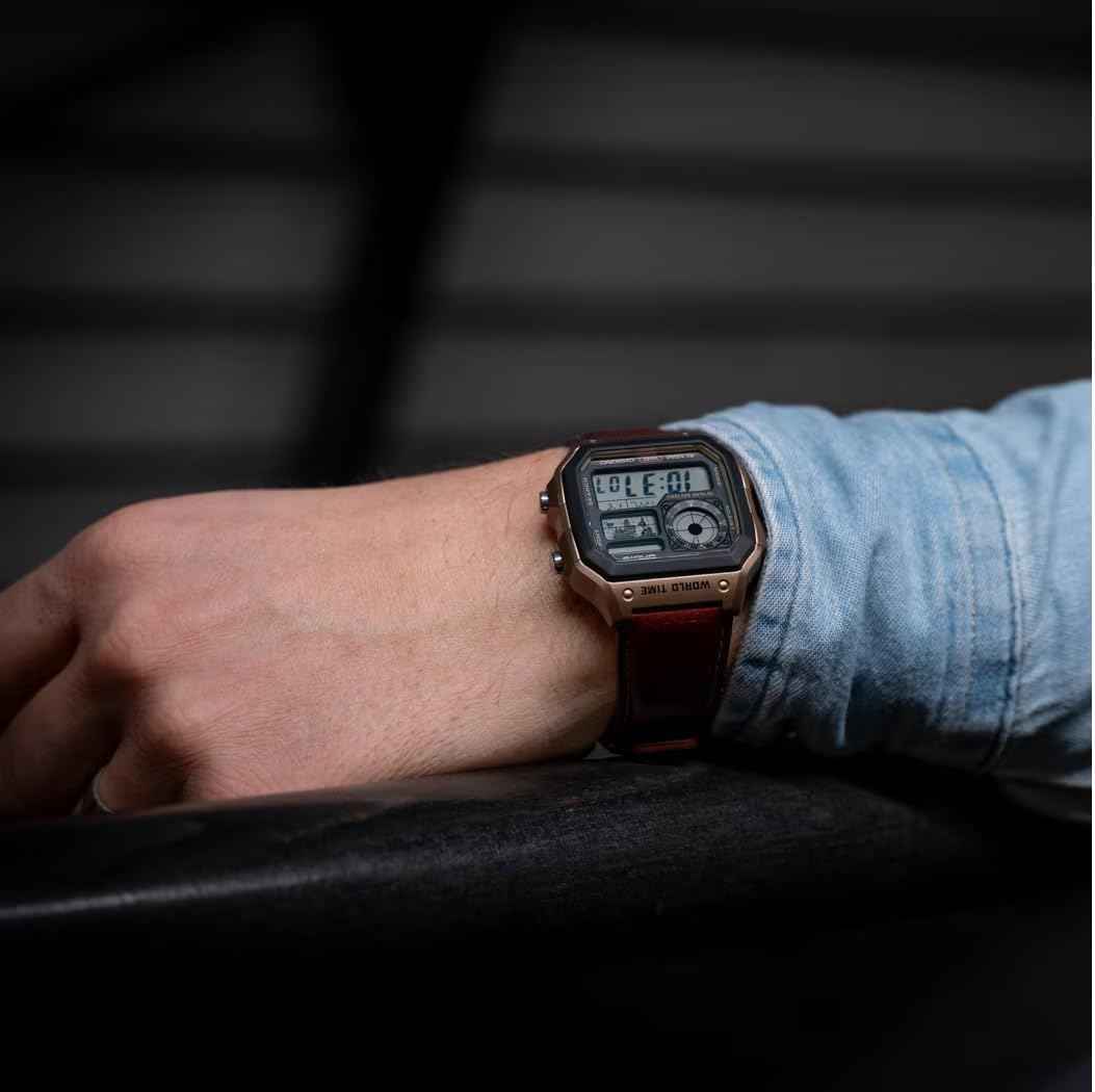 Casio Watch: Red AE-1200WHL-5AVDF