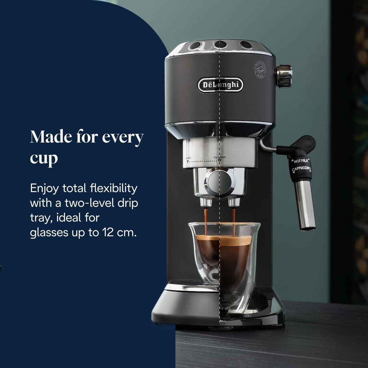 DeLonghi Dedica EC685. BK Adjustable Black Espresso Maker
