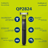 فيليبس OneBlade Pro ماكينة للوجه والجسم QP6542/10، للتشذيب والحلاقة مع مشط دقيق بـ 12 طولاً، مقاومة للماء، استخدام لاسلكي لمدة 90 دقيقة