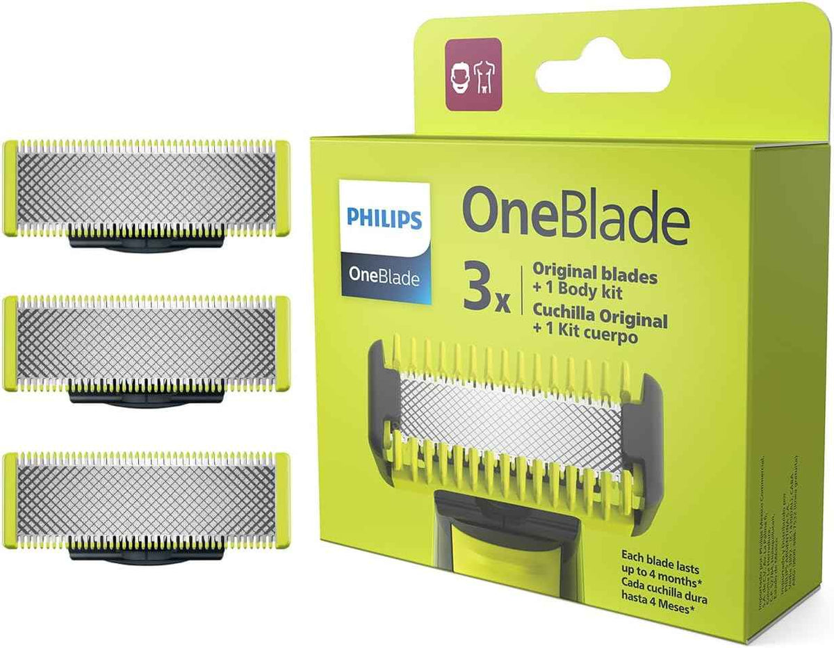 فيليبس OneBlade Pro ماكينة للوجه والجسم QP6542/10، للتشذيب والحلاقة مع مشط دقيق بـ 12 طولاً، مقاومة للماء، استخدام لاسلكي لمدة 90 دقيقة