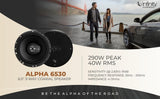 Infinity Car 3-Way Coaxial Speaker with Grille | Alpha 6530 | Peak Power - 290W | RMS Power - 40W | Wired 6.5 Inch 3-Way Coaxial Speaker (Black) - City Park