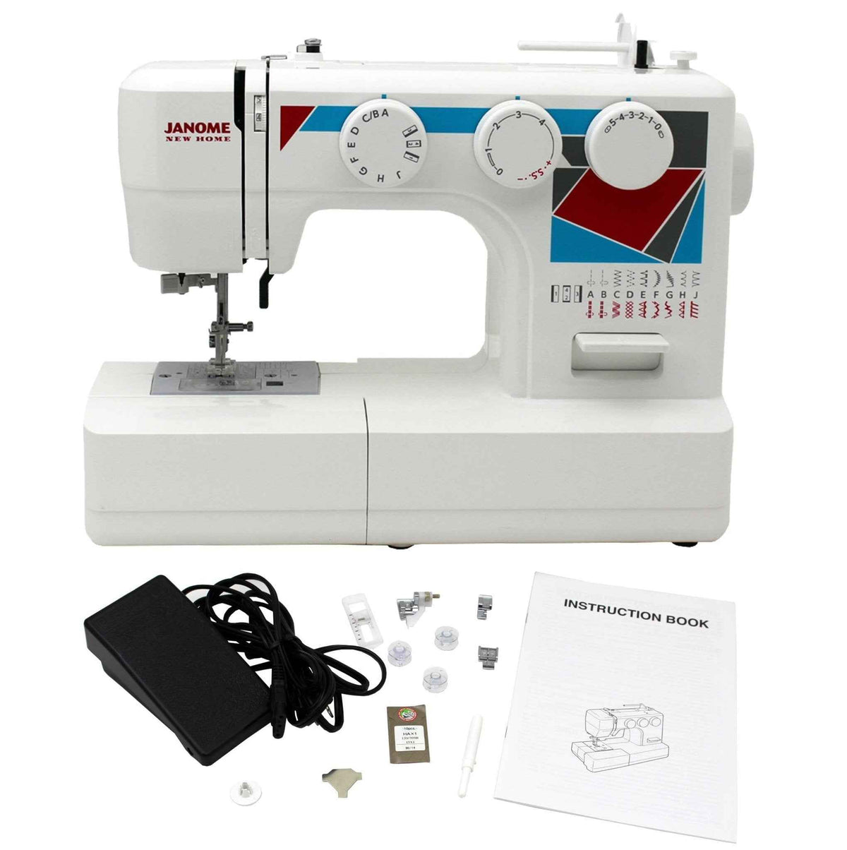 Janome MOD-19Easy-to-Use Sewing Machine with 11 Stitches, and 5-Piece Feed Dogs