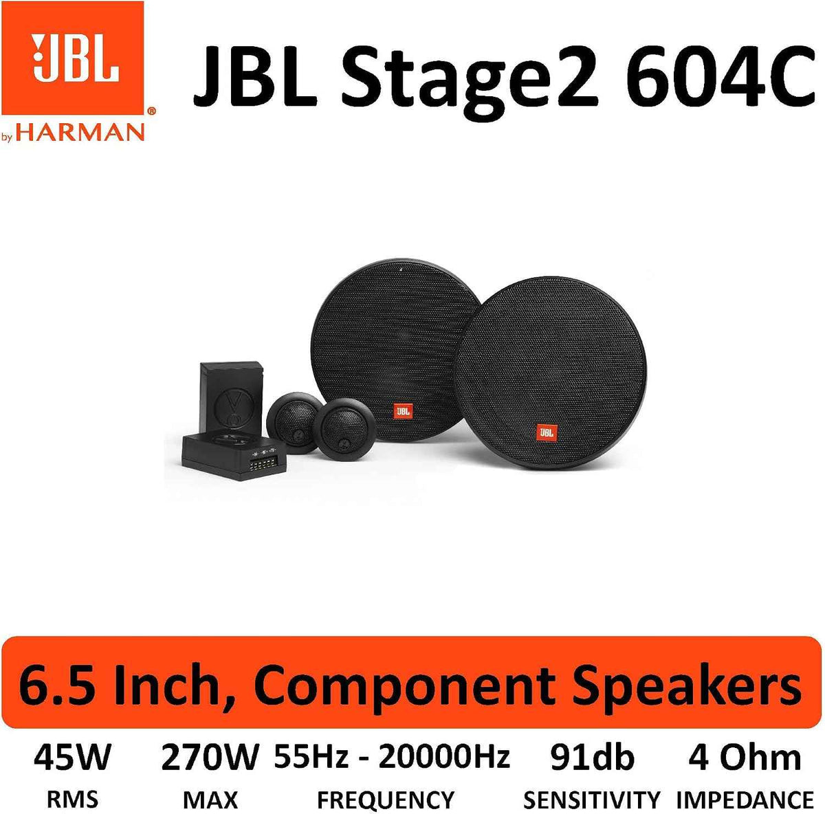 JBL Stage 2604C Car Speaker System - Elevate Your Driving Experience with Premium Sound
