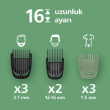 ماكينة التشذيب متعددة الاستخدامات MG7922/15 من Philips | مجموعة عناية 13 في 1 لتشذيب الوجه والشعر والجسم | مشط دقيق لتسريح مثالي | 120 دقيقة من الاستخدام اللاسلكي، مقاومة للماء