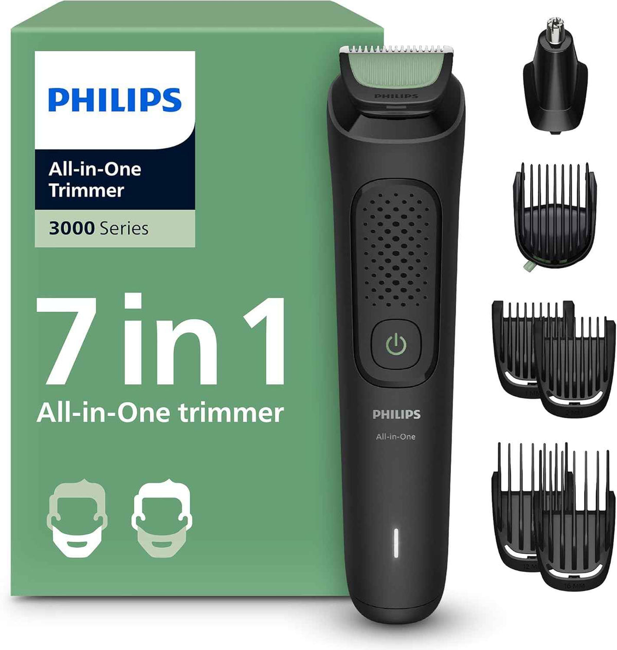 ماكينة التشذيب متعددة الاستخدامات MG7922/15 من Philips | مجموعة عناية 13 في 1 لتشذيب الوجه والشعر والجسم | مشط دقيق لتسريح مثالي | 120 دقيقة من الاستخدام اللاسلكي، مقاومة للماء