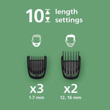 ماكينة التشذيب متعددة الاستخدامات MG7922/15 من Philips | مجموعة عناية 13 في 1 لتشذيب الوجه والشعر والجسم | مشط دقيق لتسريح مثالي | 120 دقيقة من الاستخدام اللاسلكي، مقاومة للماء