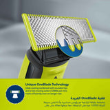 ماكينة OneBlade للوجه والجسم QP2824 من Philips | شفرة مزدوجة الجوانب | تقنية OneBlade الفريدة | 45 دقيقة من الاستخدام اللاسلكي | مقاومة للماء | أداة كهربائية لتشذيب وحلاقة اللحية