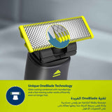 ماكينة OneBlade للوجه والجسم QP2824 من Philips | شفرة مزدوجة الجوانب | تقنية OneBlade الفريدة | 45 دقيقة من الاستخدام اللاسلكي | مقاومة للماء | أداة كهربائية لتشذيب وحلاقة اللحية