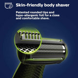 ماكينة تشذيب الجسم والعناية الشخصية فيليبس نوريلكو Bodygroom Series 5000 المقاومة للماء للجسم والعناية الشخصية للرجال مع ملحق الظهر، BG5025/40