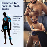 ماكينة تشذيب الجسم والعناية الشخصية فيليبس نوريلكو Bodygroom Series 5000 المقاومة للماء للجسم والعناية الشخصية للرجال مع ملحق الظهر، BG5025/40