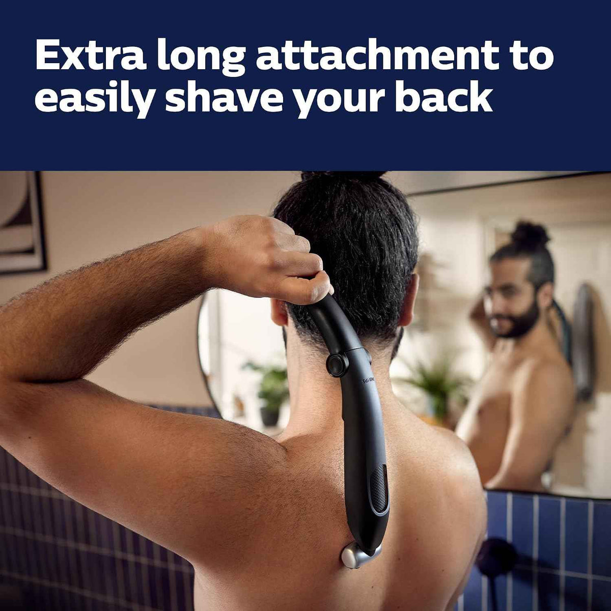 ماكينة تشذيب الجسم والعناية الشخصية فيليبس نوريلكو Bodygroom Series 5000 المقاومة للماء للجسم والعناية الشخصية للرجال مع ملحق الظهر، BG5025/40