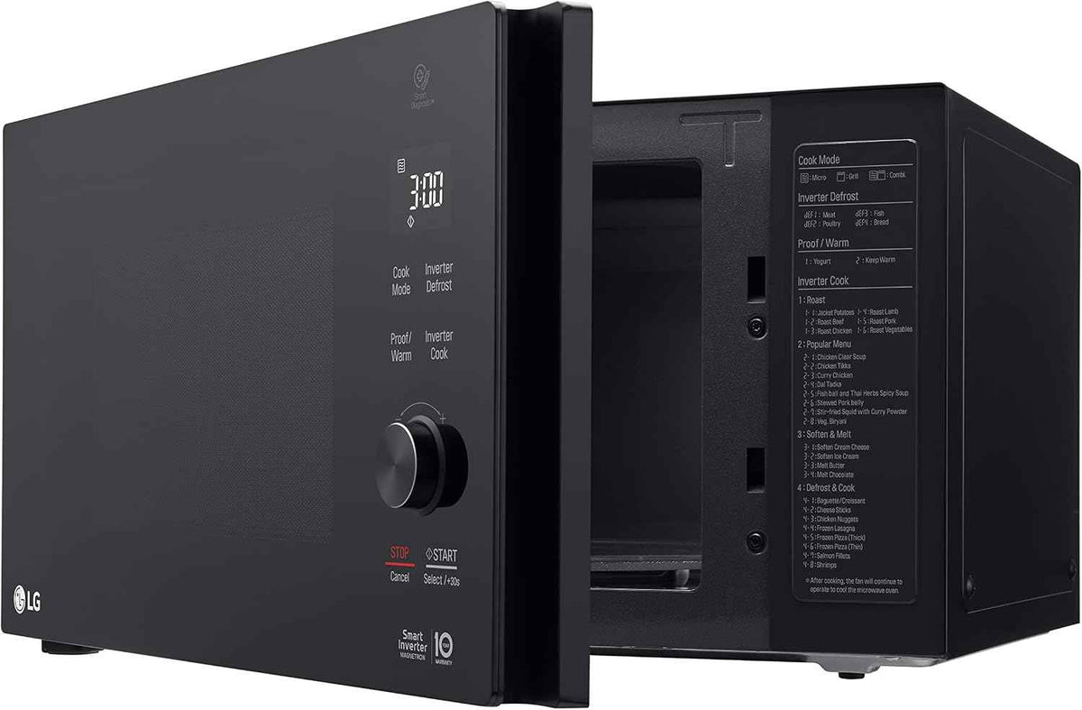 ميكروويف ال جي MH8265DIS بتقنية العاكس الذكي مع شواية - 1200 واط، 42 لترًا، أسود - (ضمان دولي)