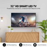 Nikai 32 Inch Smart LED TV | HD 1366 x 768 Resolution | Android TV with Wi-Fi & DLNA | Quad-Core Processor | 16W Speaker Power | 2x HDMI, 2x USB | Netflix, YouTube, Shahid