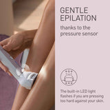 Panasonic ES-EY80 Wet and Dry Epilator for women, Double Disc with 60 Tweezers, Flexible 90° Pivoting Head, 3 Speed Setting & LED Light, Up to 30 Minutes Operation Time, 5 attachments