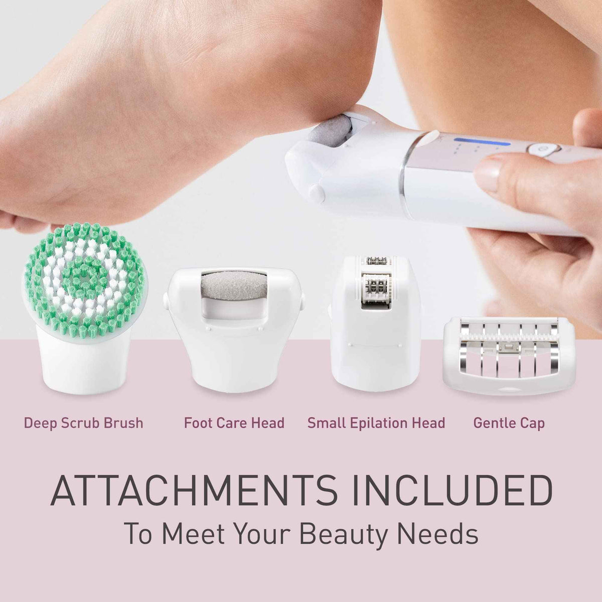 Panasonic ES-EY80 Wet and Dry Epilator for women, Double Disc with 60 Tweezers, Flexible 90° Pivoting Head, 3 Speed Setting & LED Light, Up to 30 Minutes Operation Time, 5 attachments