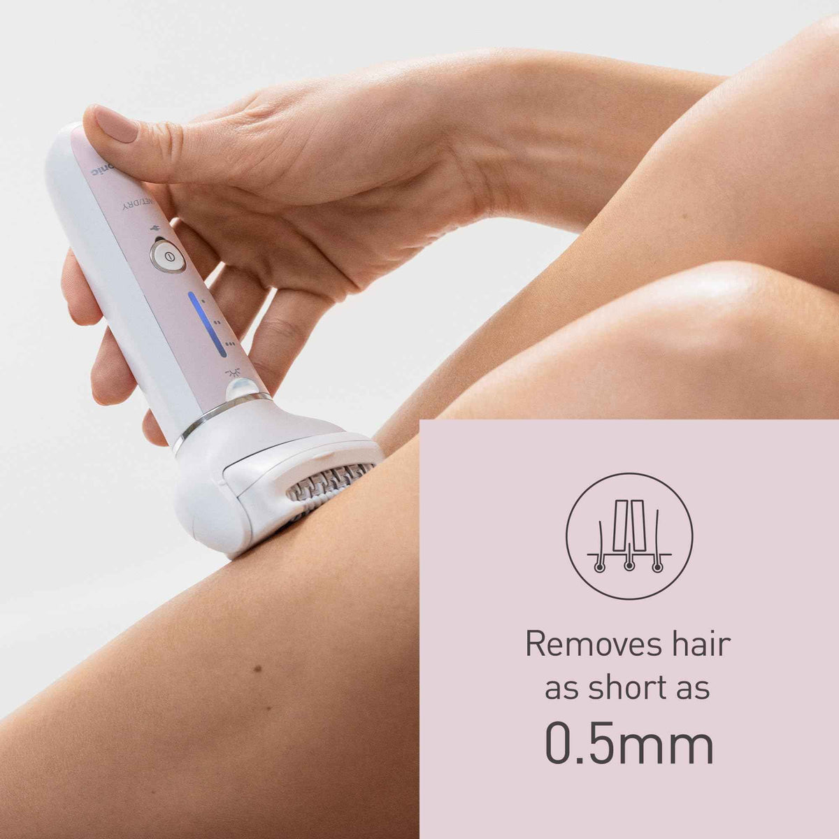 Panasonic ES-EY80 Wet and Dry Epilator for women, Double Disc with 60 Tweezers, Flexible 90° Pivoting Head, 3 Speed Setting & LED Light, Up to 30 Minutes Operation Time, 5 attachments